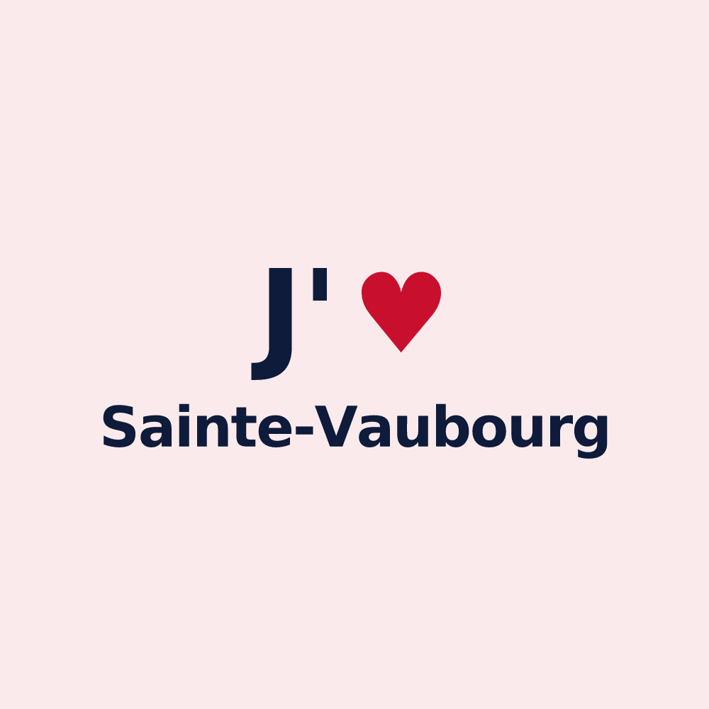 Magnet personnalisé Sainte-Vaubourg — design J'aime Sainte-Vaubourg