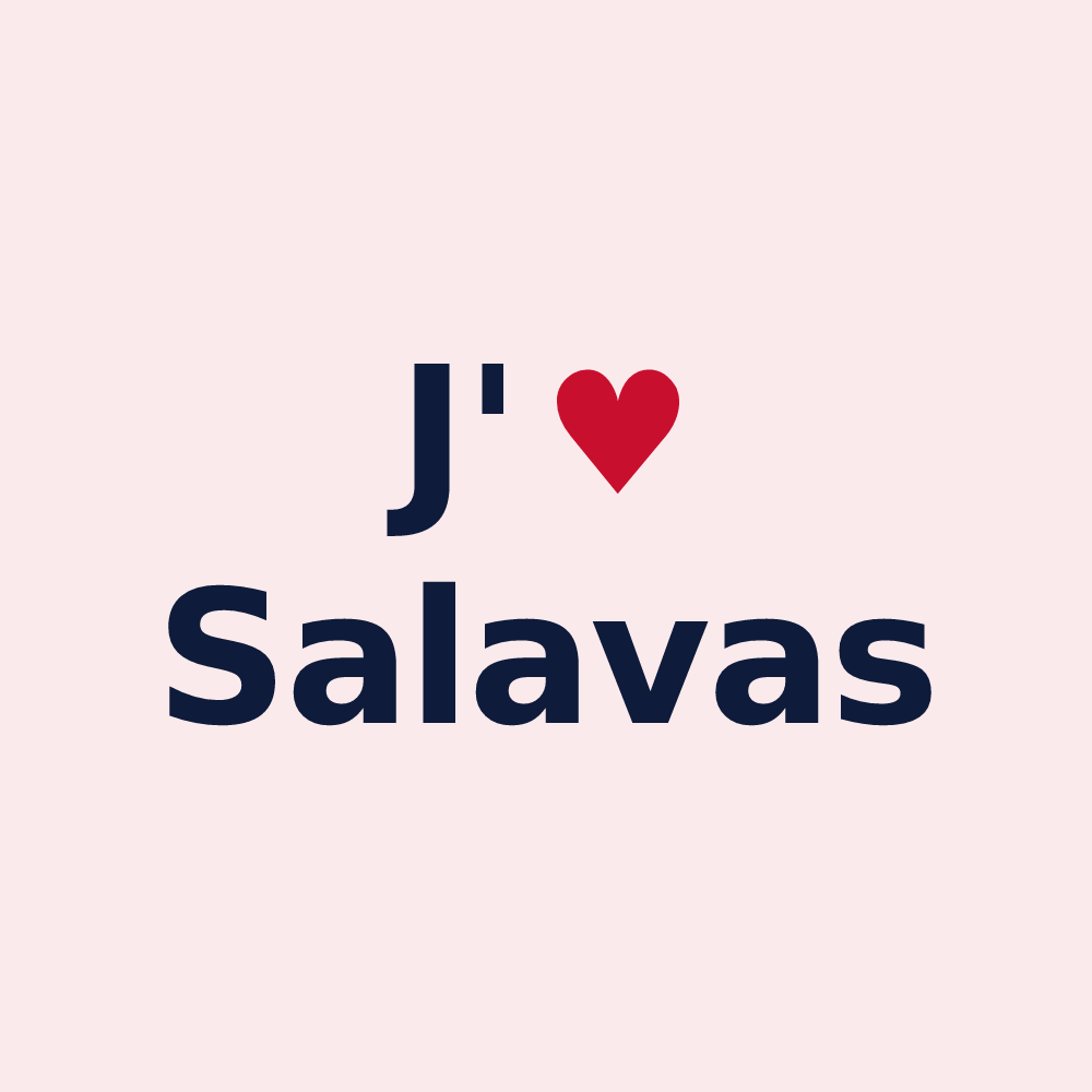 Magnet personnalisé Salavas — design J'aime Salavas