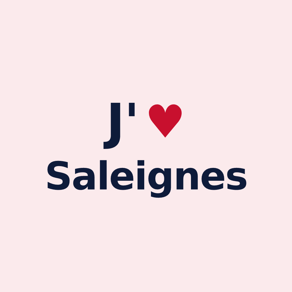Magnet personnalisé Saleignes — design « J'aime Saleignes » imprimé sur le magnet