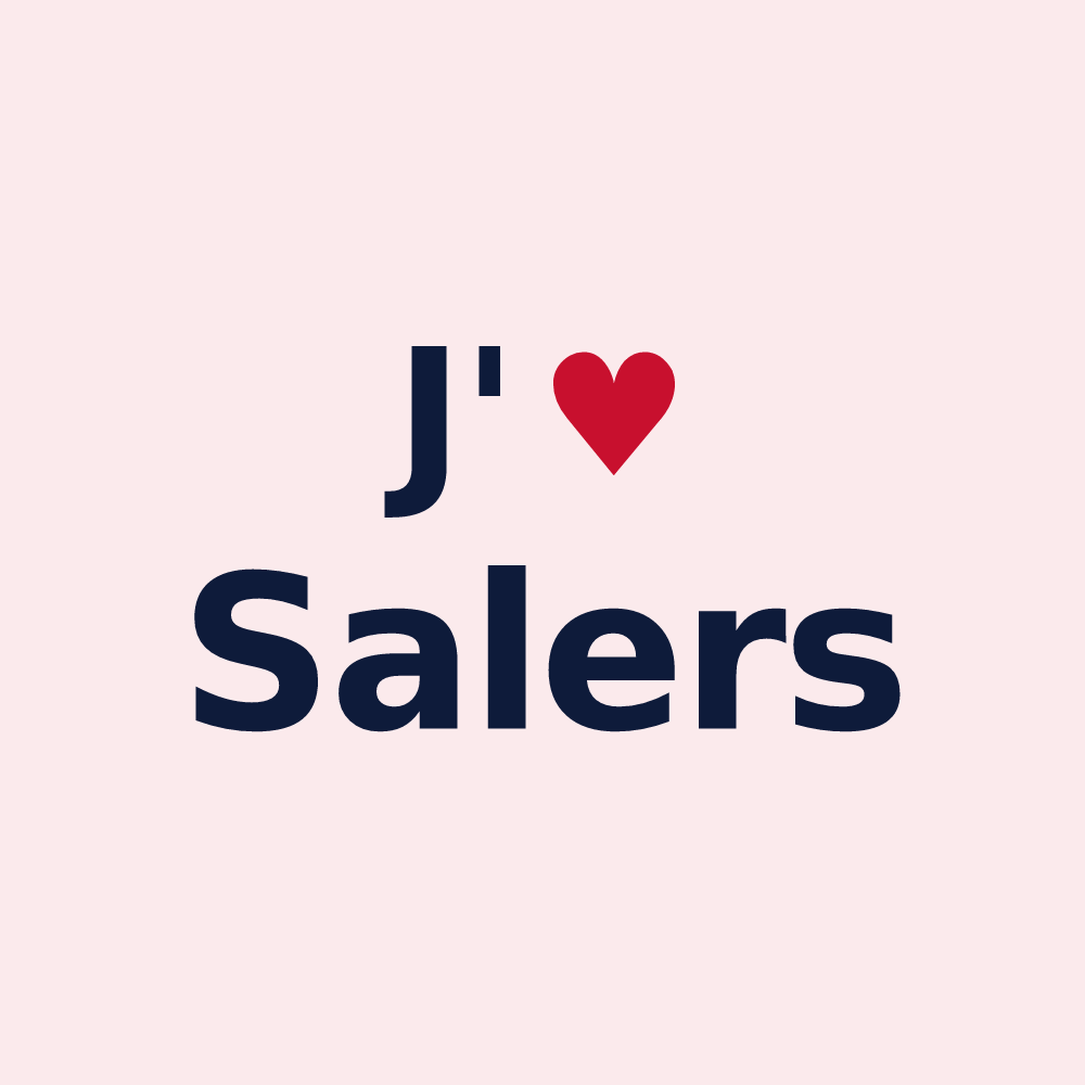 Magnet personnalisé Salers — design « J'aime Salers » imprimé sur le magnet