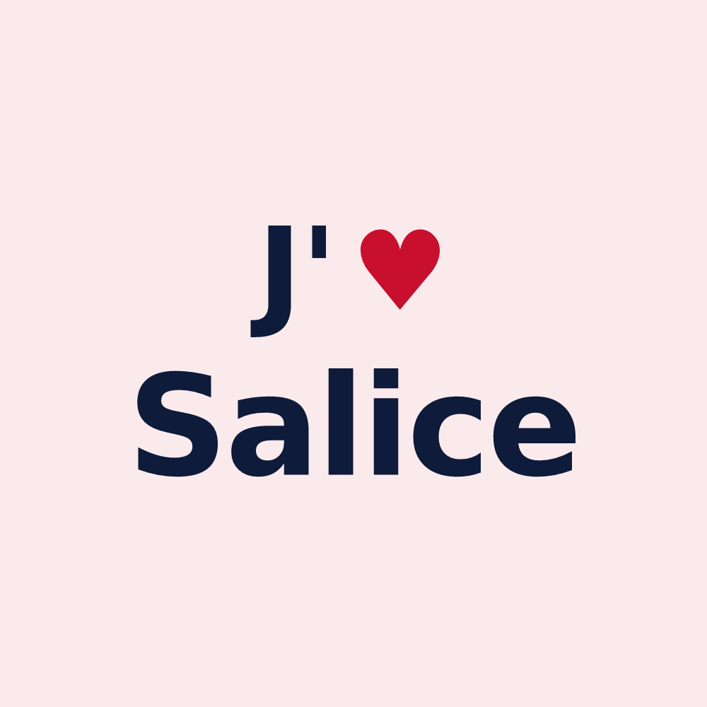 Magnet personnalisé Salice — design J'aime Salice