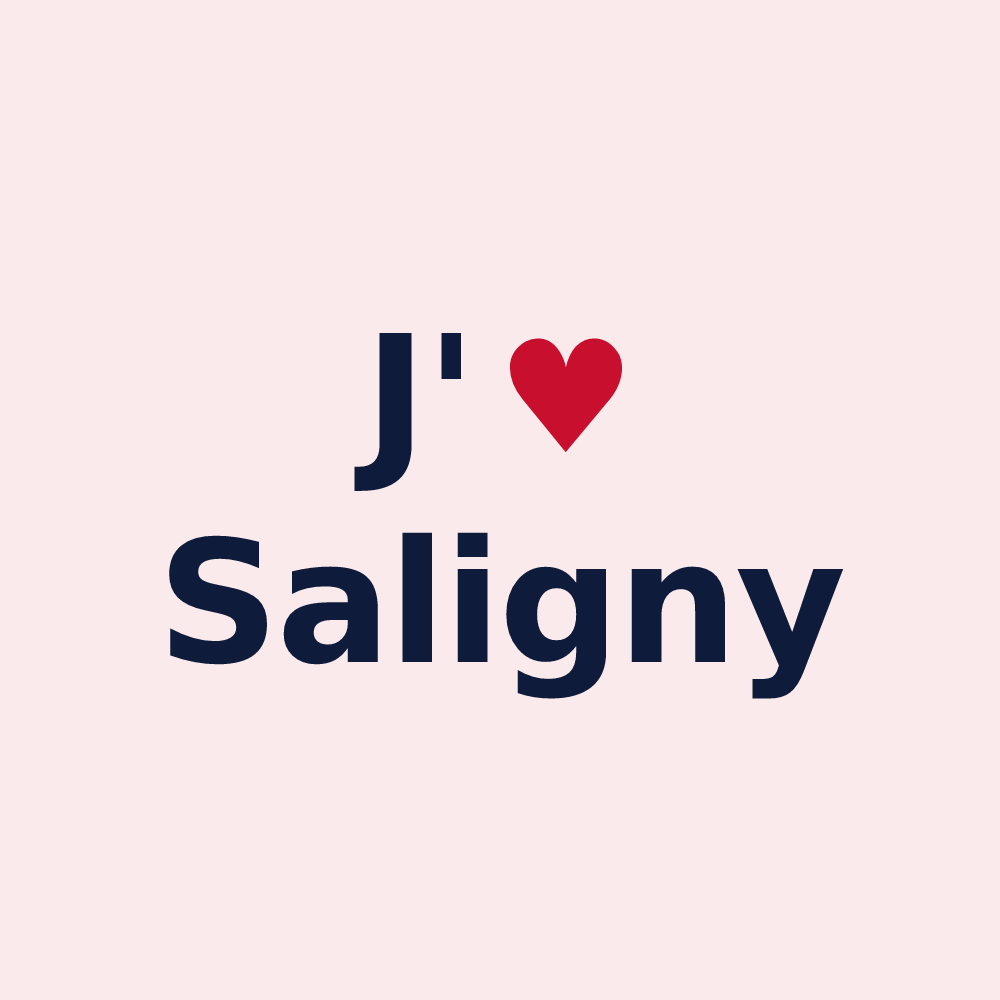 Magnet personnalisé Saligny — design J'aime Saligny