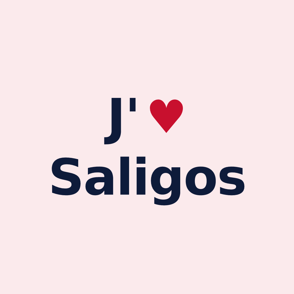Magnet personnalisé Saligos — design J'aime Saligos