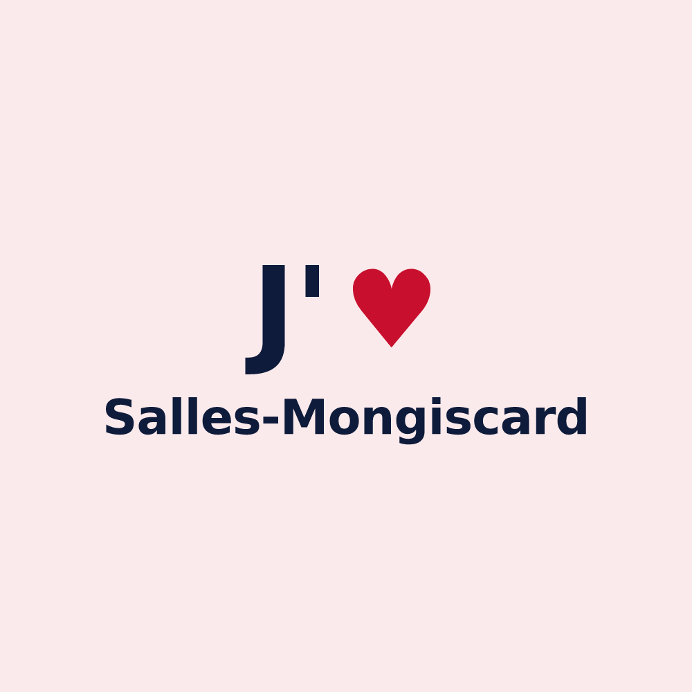 Magnet personnalisé Salles-Mongiscard — design J'aime Salles-Mongiscard
