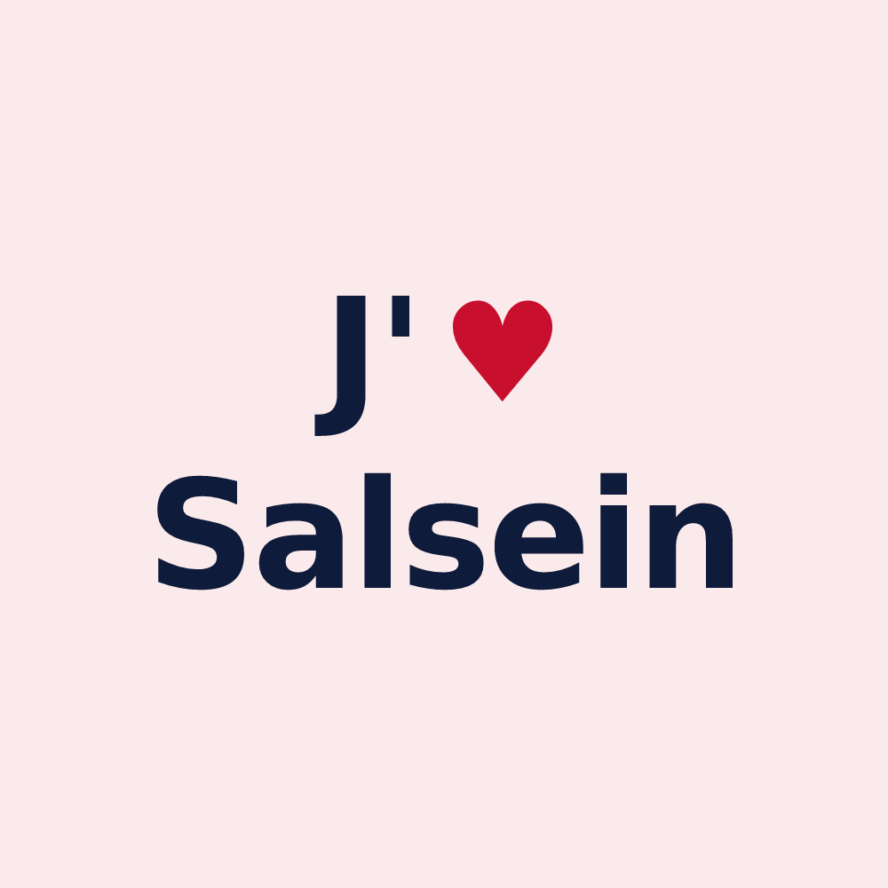 Magnet personnalisé Salsein — design « J'aime Salsein » imprimé sur le magnet