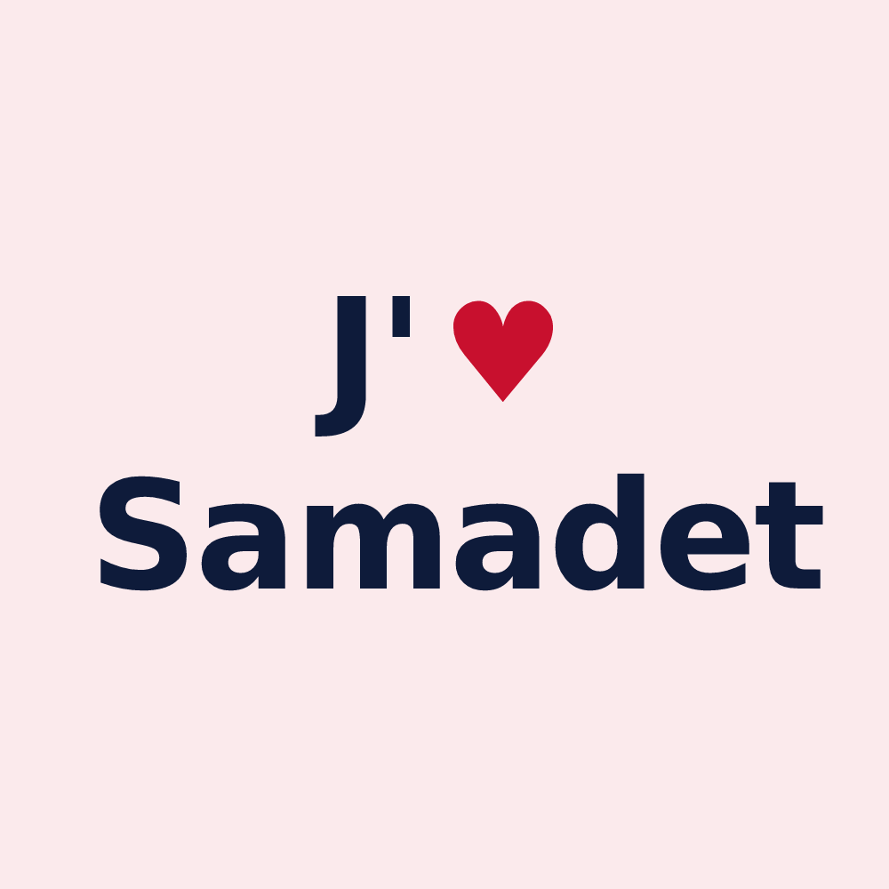 Magnet personnalisé Samadet — design J'aime Samadet