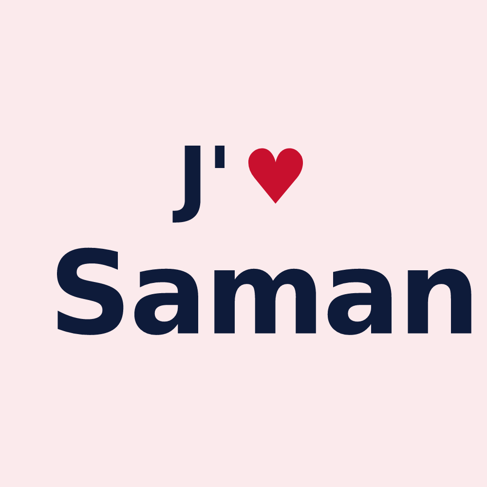 Magnet personnalisé Saman — design J'aime Saman