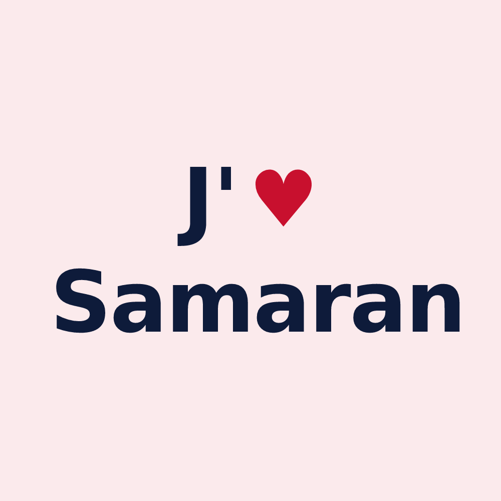 Magnet personnalisé Samaran — design J'aime Samaran