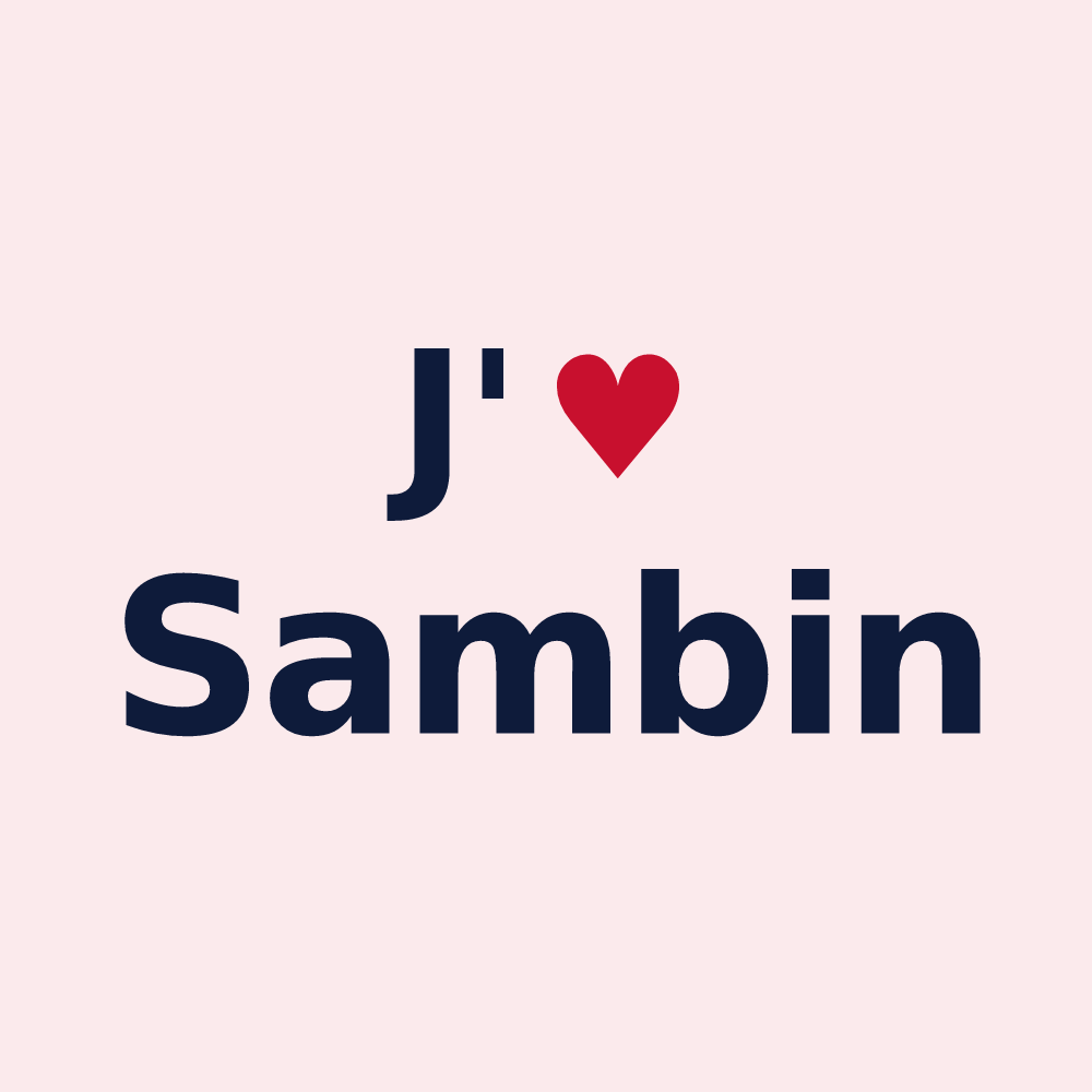 Magnet personnalisé Sambin — design J'aime Sambin