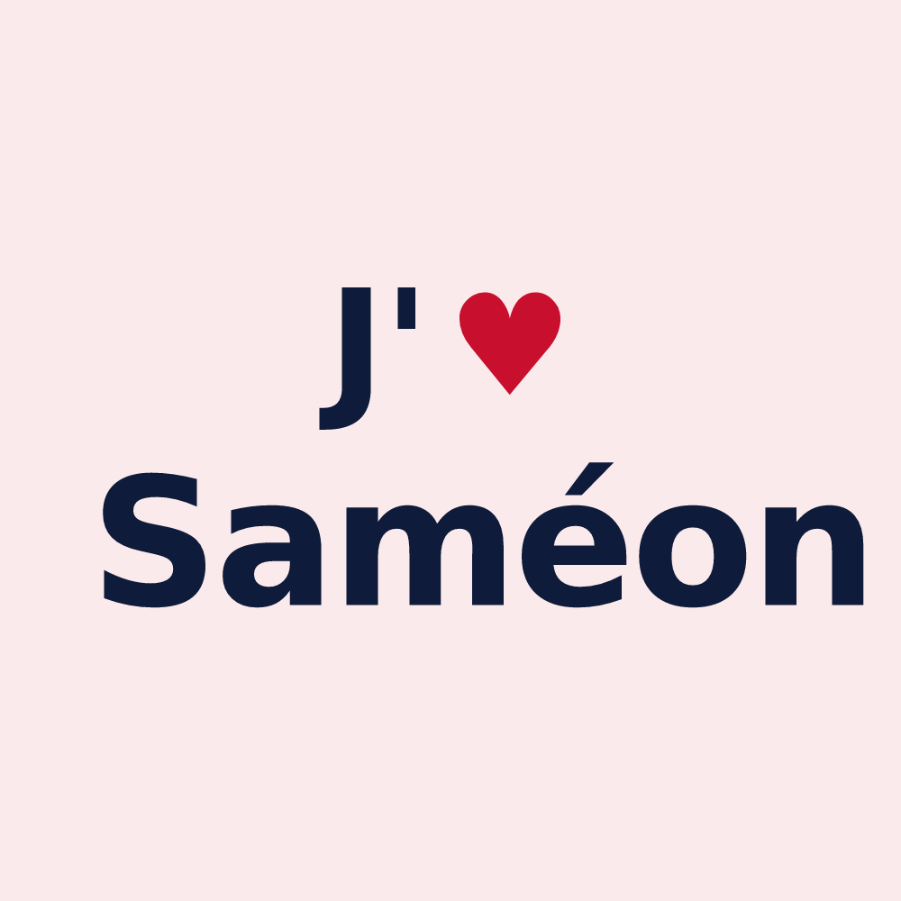 Magnet personnalisé Saméon — design J'aime Saméon