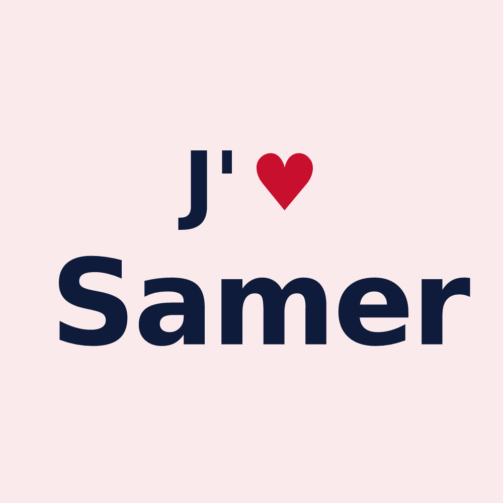 Magnet personnalisé Samer — design J'aime Samer