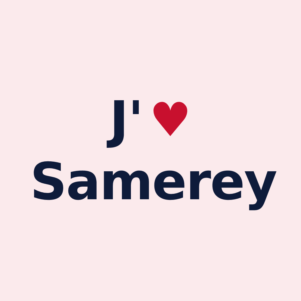 Magnet personnalisé Samerey — design J'aime Samerey