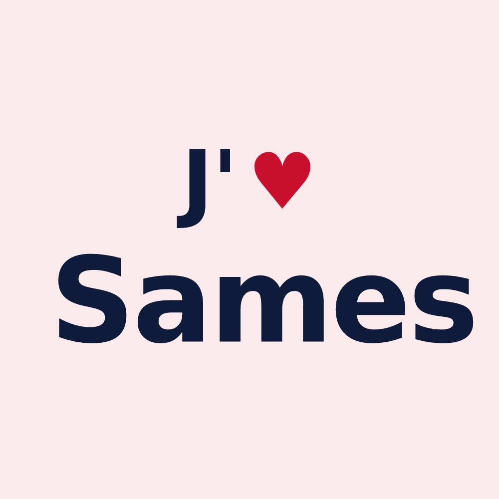 Magnet personnalisé Sames — design J'aime Sames