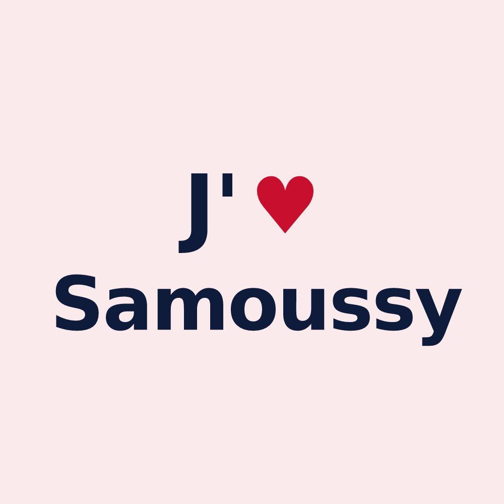 Magnet personnalisé Samoussy — design J'aime Samoussy
