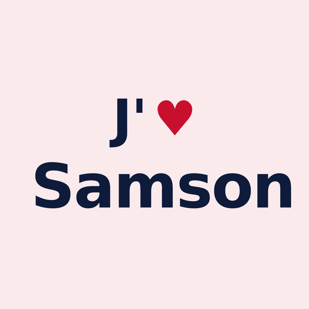 Magnet personnalisé Samson — design J'aime Samson