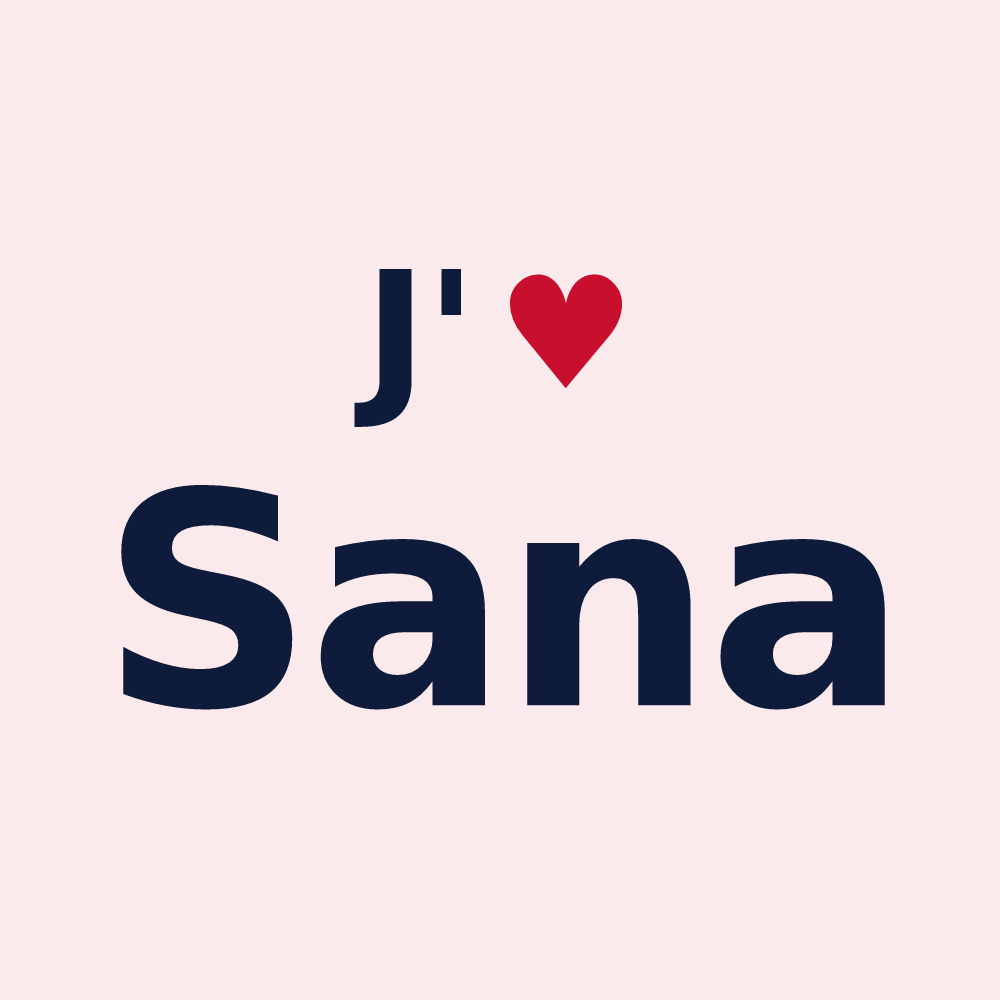 Magnet personnalisé Sana — design J'aime Sana