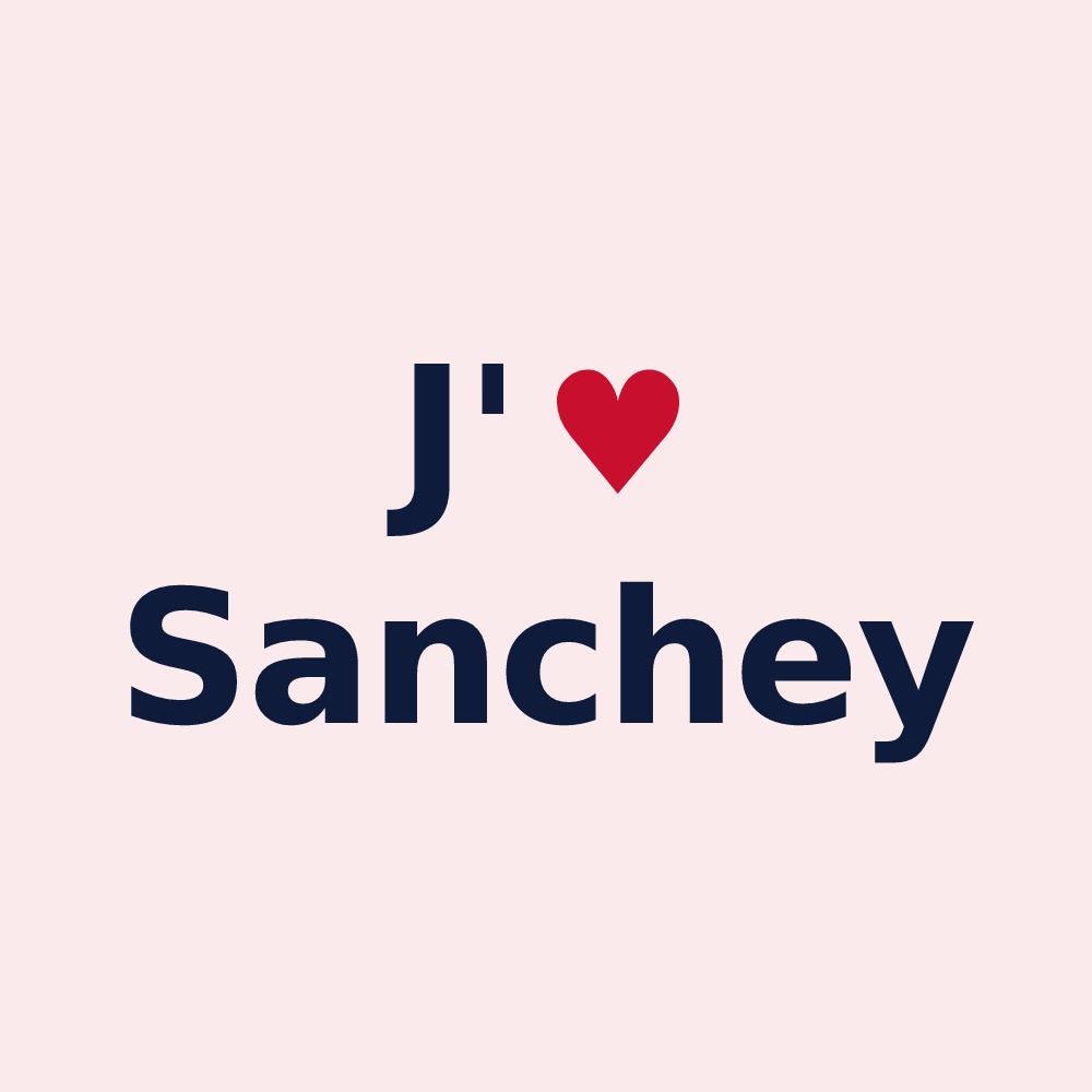 Magnet personnalisé Sanchey — design J'aime Sanchey