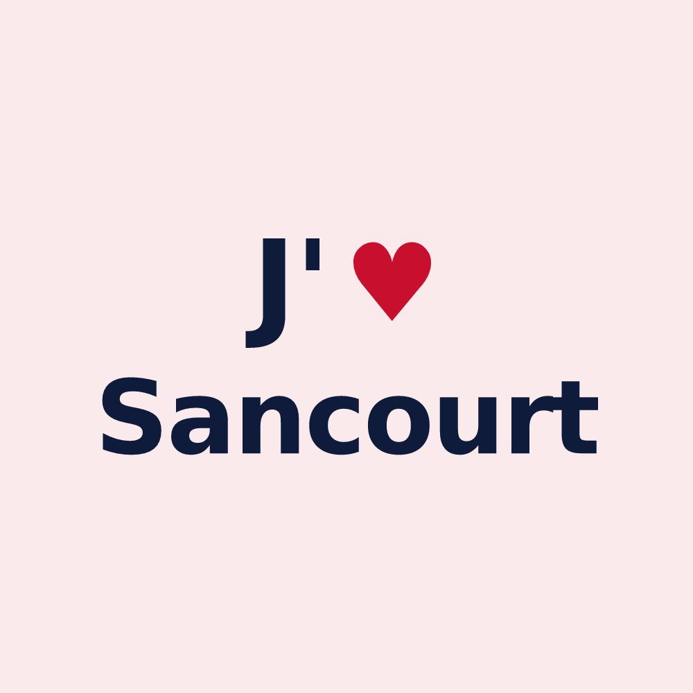 Magnet personnalisé Sancourt — design J'aime Sancourt