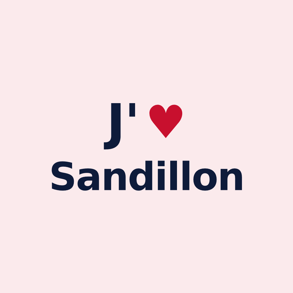 Magnet personnalisé Sandillon — design J'aime Sandillon