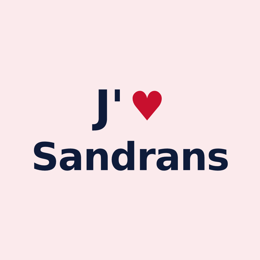 Magnet personnalisé Sandrans — design J'aime Sandrans