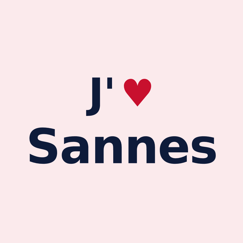 Magnet personnalisé Sannes — design J'aime Sannes
