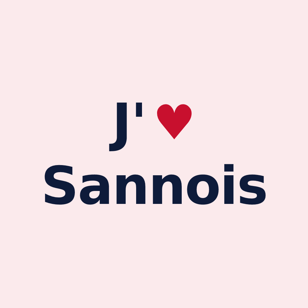 Magnet personnalisé Sannois — design « J'aime Sannois » imprimé sur le magnet