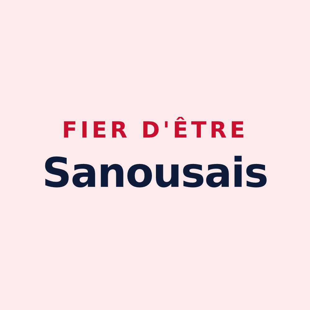 Magnet « Fier d'être Sanousais » — design pour Sanous