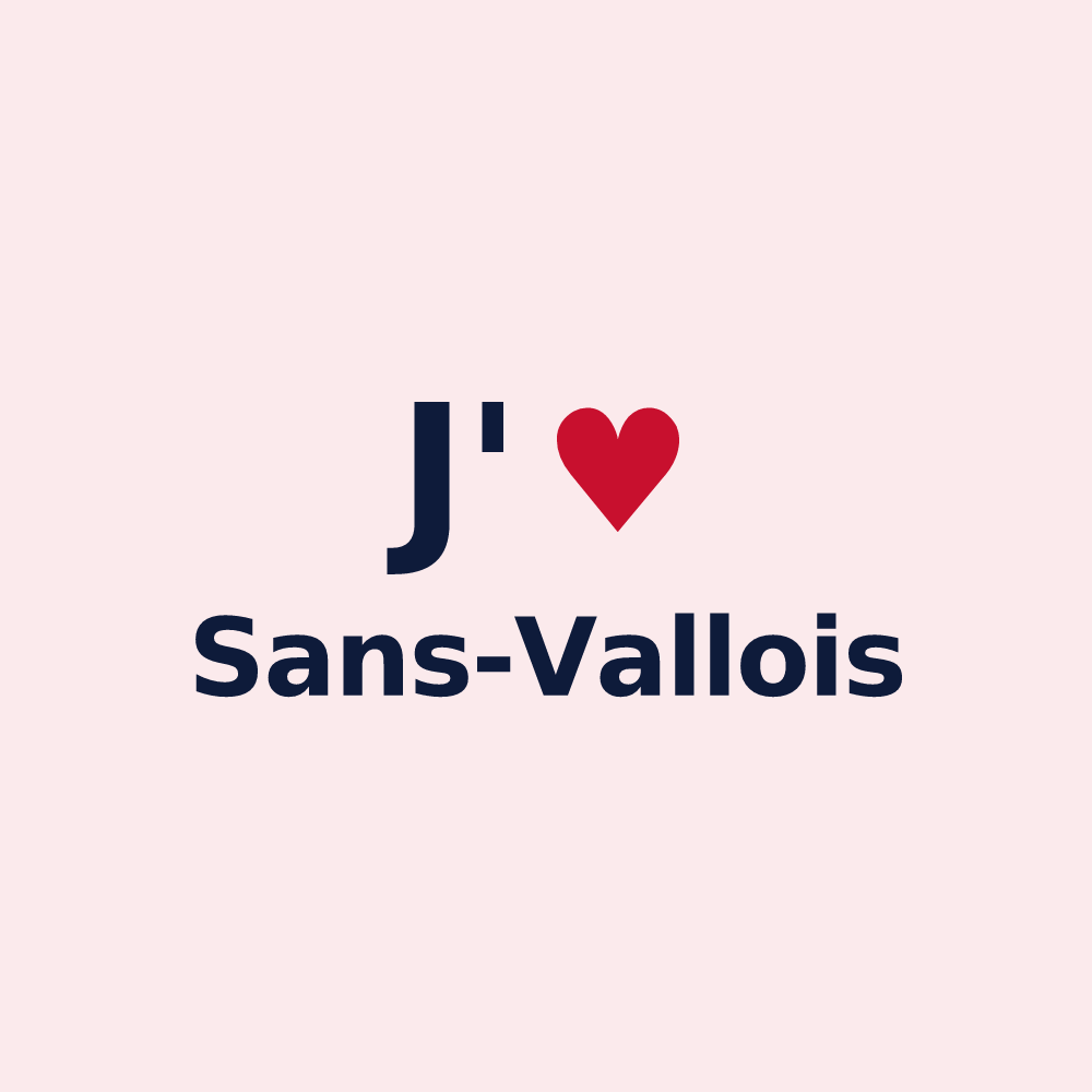 Magnet personnalisé Sans-Vallois — design J'aime Sans-Vallois