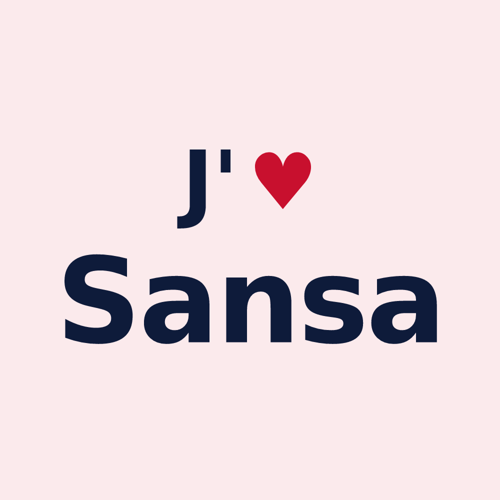 Magnet personnalisé Sansa — design J'aime Sansa