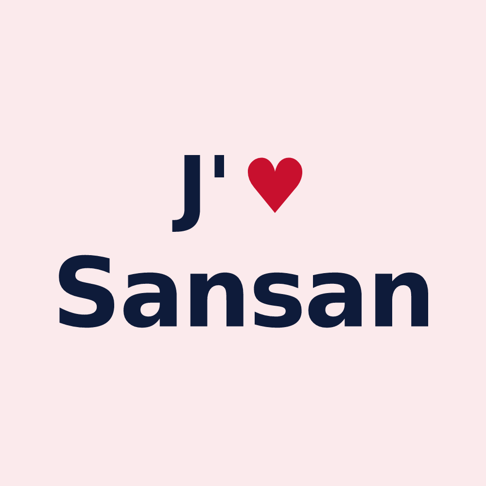 Magnet personnalisé Sansan — design J'aime Sansan