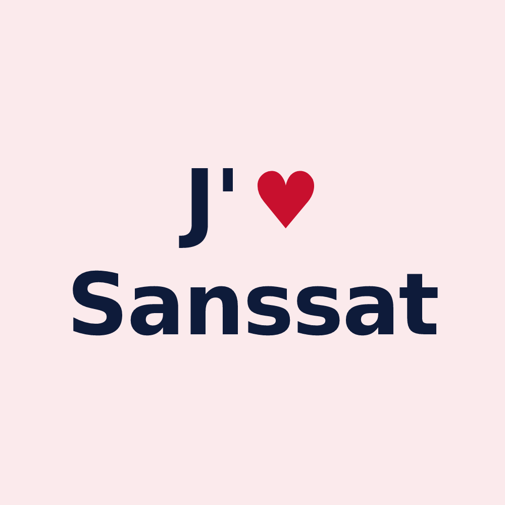 Magnet personnalisé Sanssat — design J'aime Sanssat