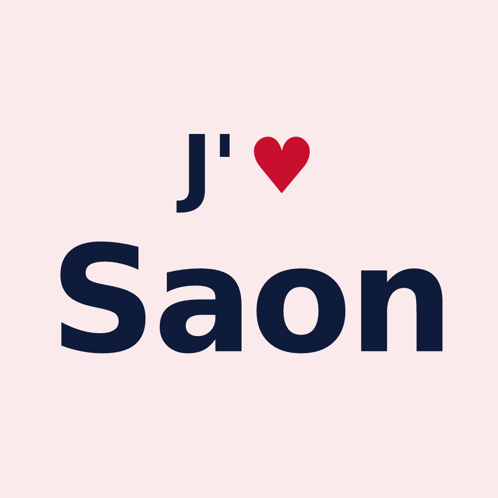 Magnet personnalisé Saon — design « J'aime Saon » imprimé sur le magnet