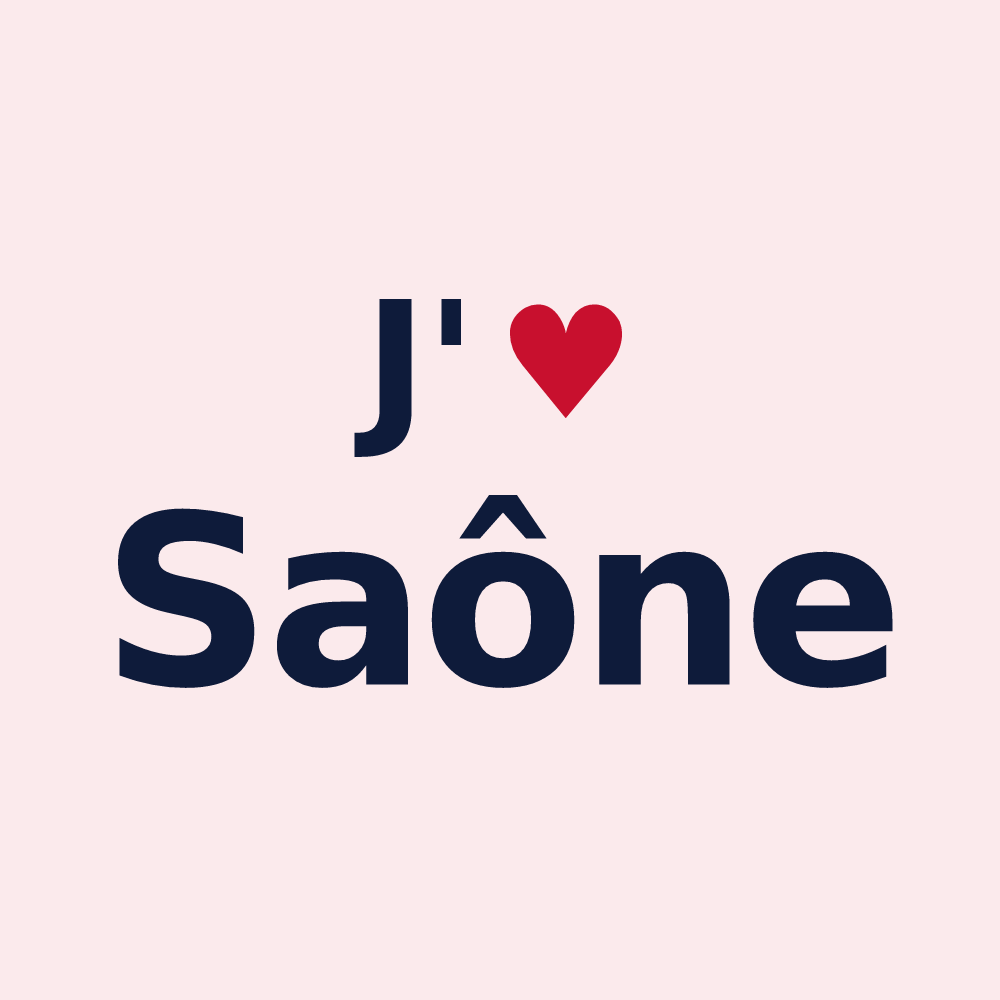 Magnet personnalisé Saône — design « J'aime Saône » imprimé sur le magnet