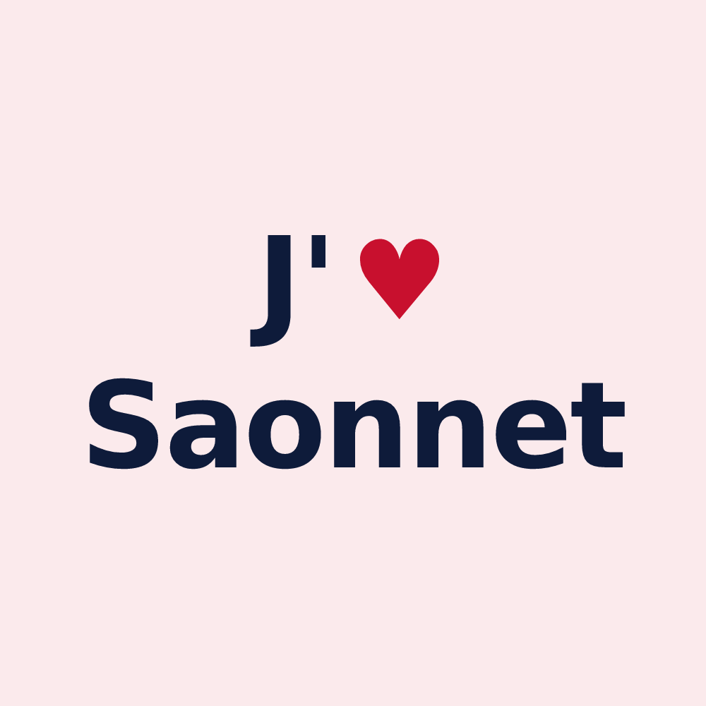 Magnet personnalisé Saonnet — design « J'aime Saonnet » imprimé sur le magnet