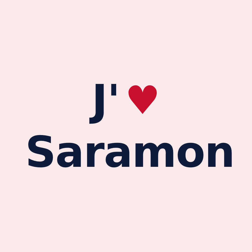Magnet personnalisé Saramon — design J'aime Saramon