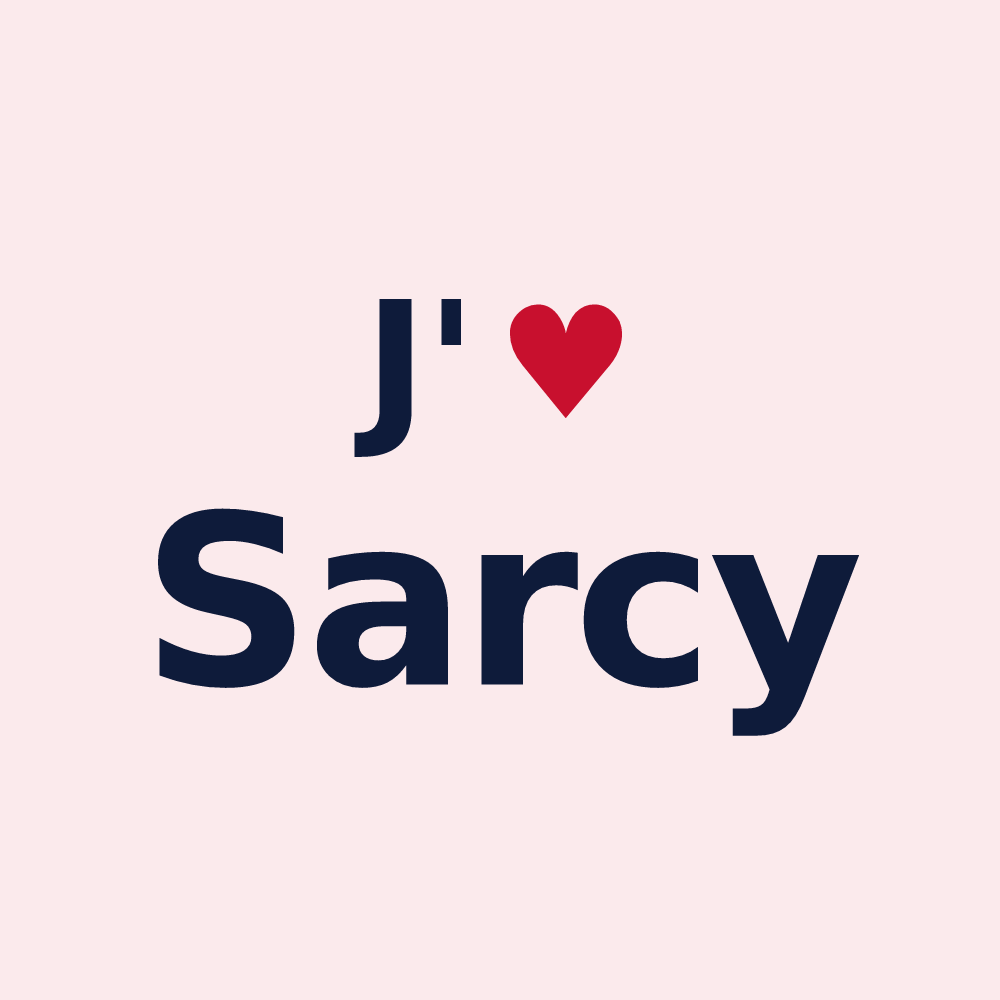 Magnet personnalisé Sarcy — design J'aime Sarcy