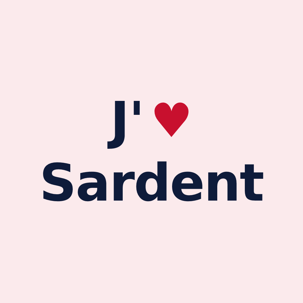 Magnet personnalisé Sardent — design J'aime Sardent