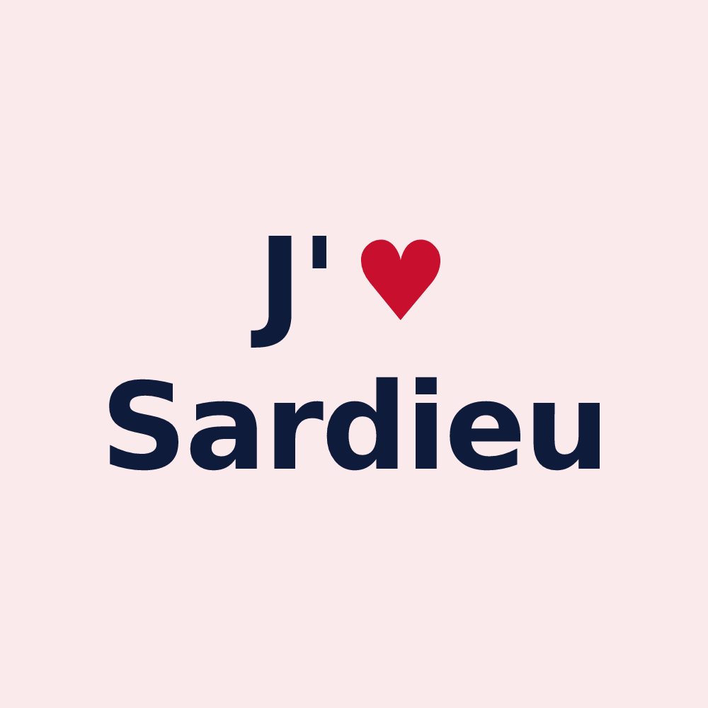 Magnet personnalisé Sardieu — design J'aime Sardieu