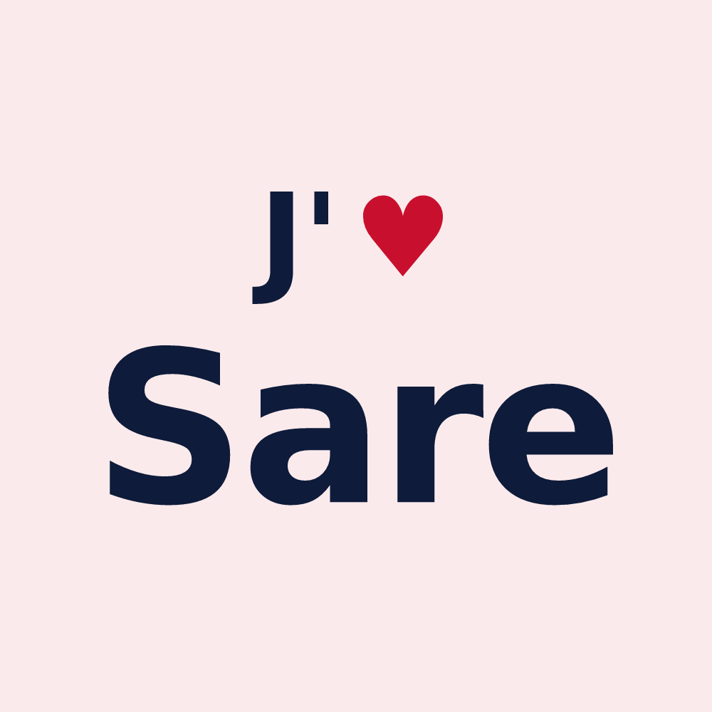 Magnet personnalisé Sare — design J'aime Sare