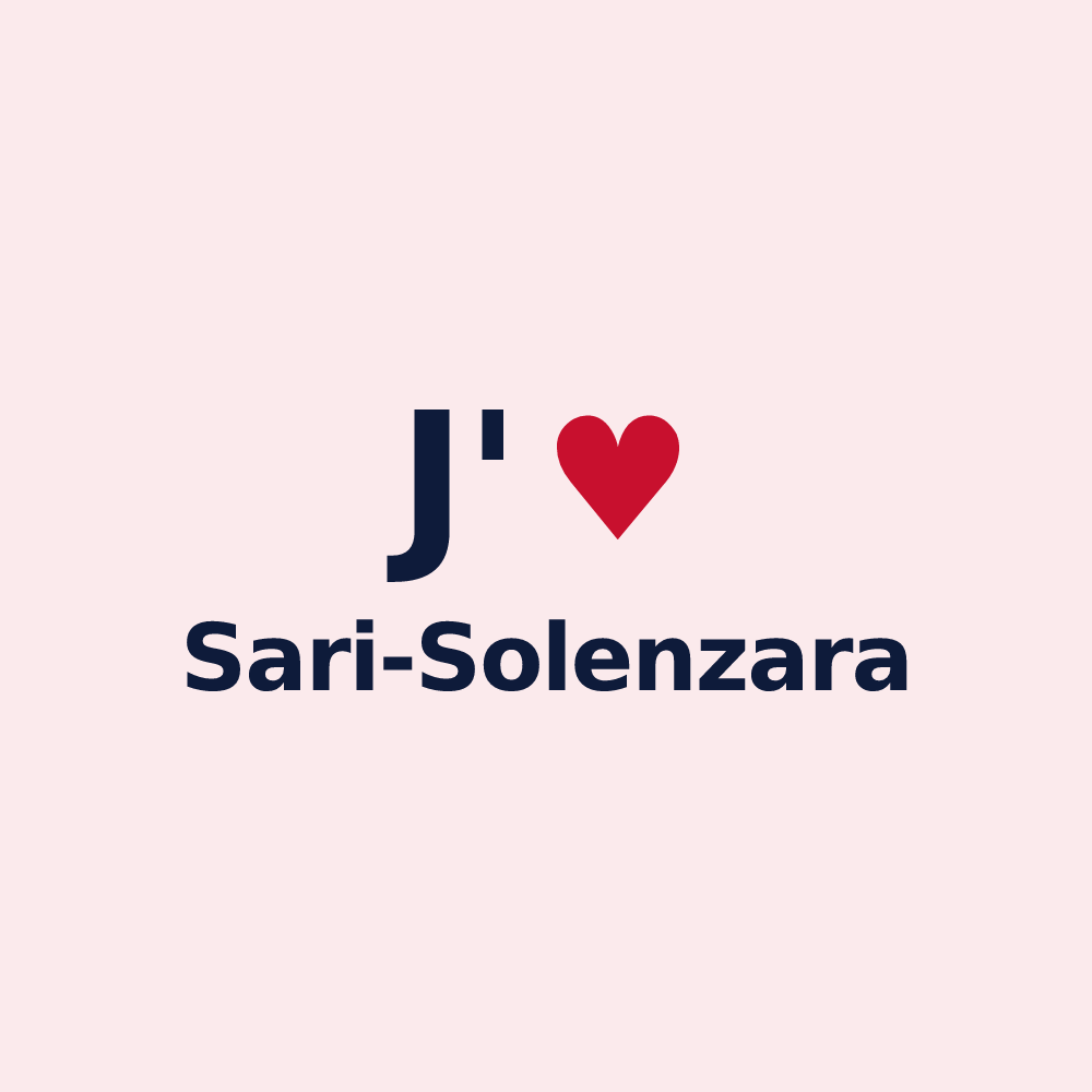 Magnet personnalisé Sari-Solenzara — design « J'aime Sari-Solenzara » imprimé sur le magnet