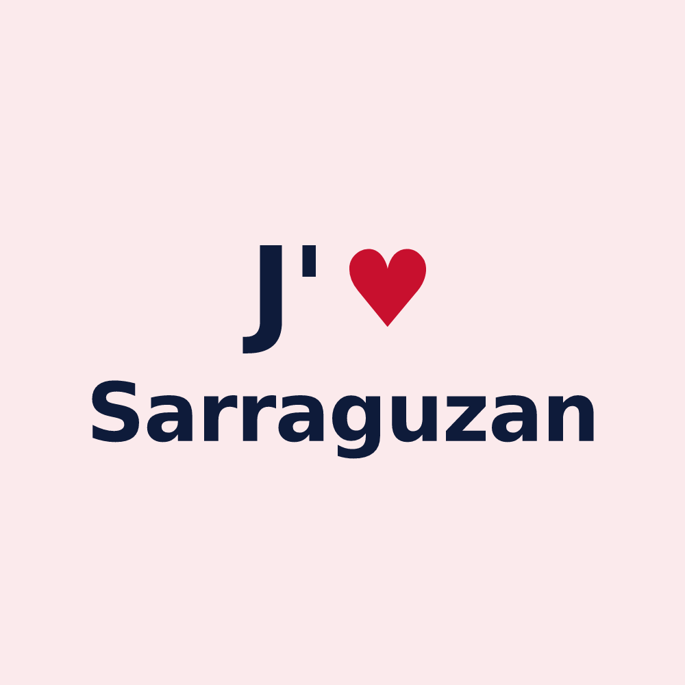 Magnet personnalisé Sarraguzan — design J'aime Sarraguzan