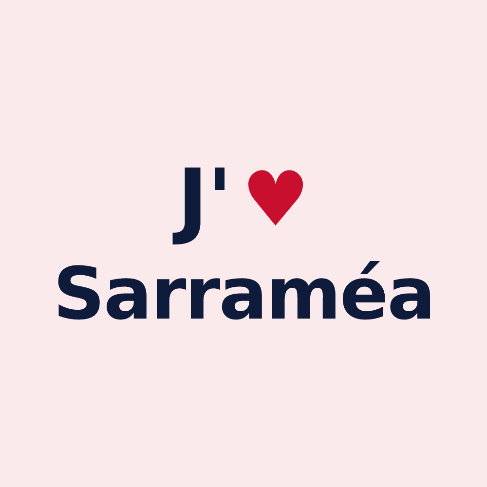 Magnet personnalisé Sarraméa — design J'aime Sarraméa