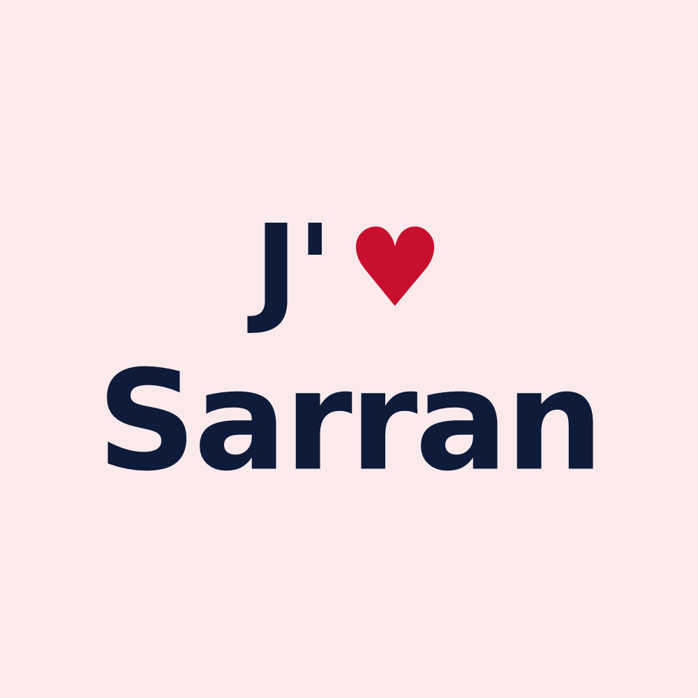 Magnet personnalisé Sarran — design J'aime Sarran
