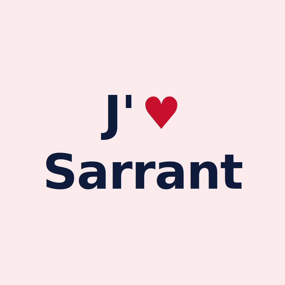 Magnet personnalisé Sarrant — design J'aime Sarrant