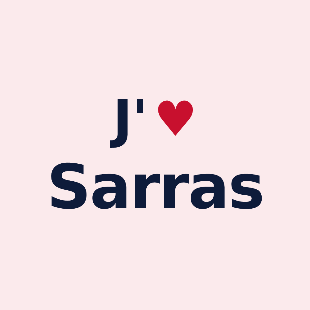 Magnet personnalisé Sarras — design J'aime Sarras