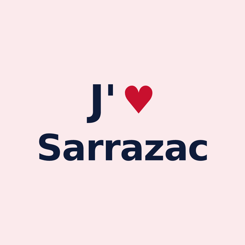 Magnet personnalisé Sarrazac — design J'aime Sarrazac