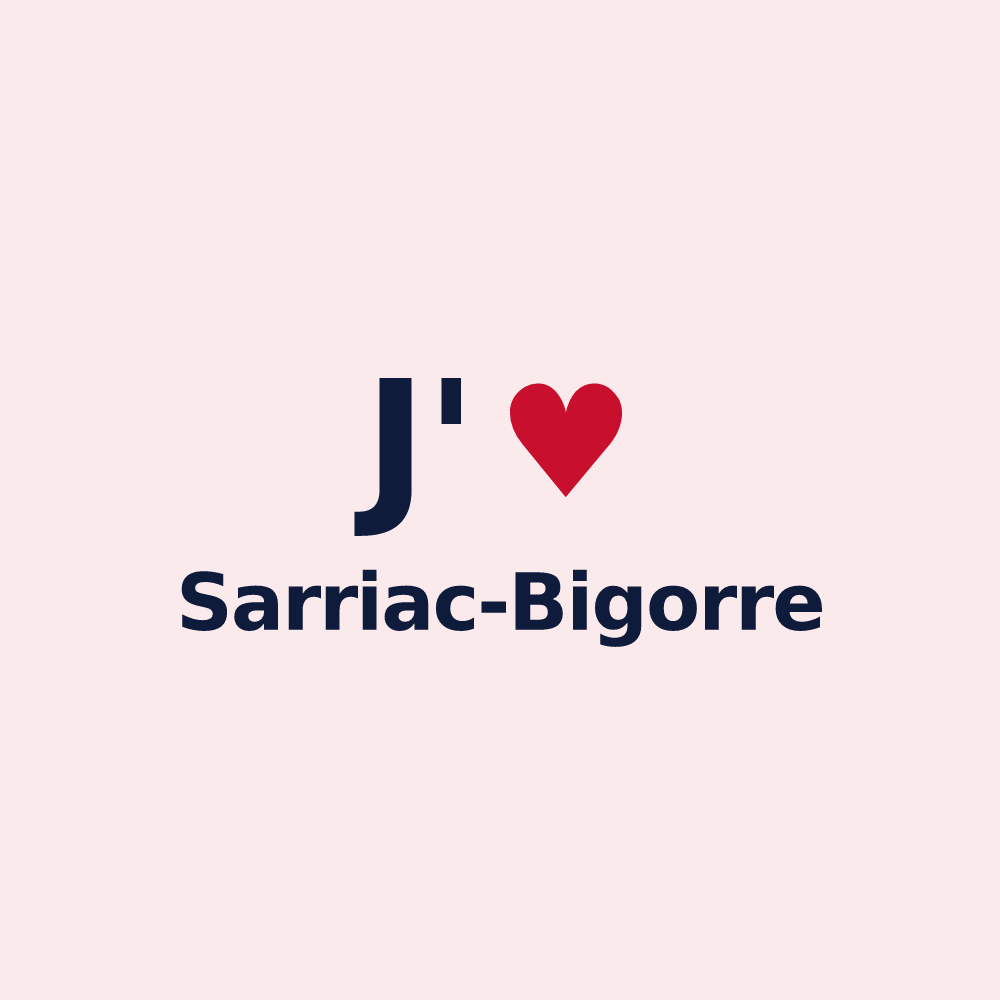 Magnet personnalisé Sarriac-Bigorre — design J'aime Sarriac-Bigorre