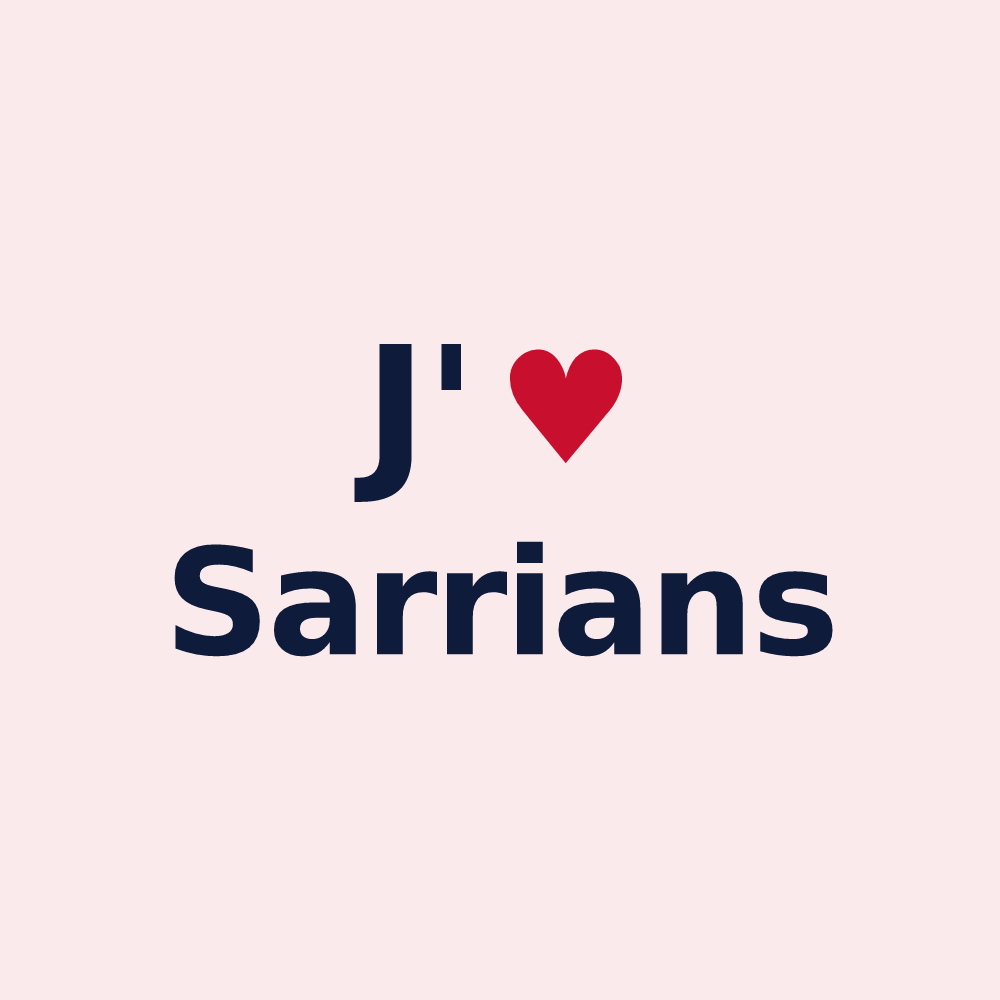 Magnet personnalisé Sarrians — design J'aime Sarrians