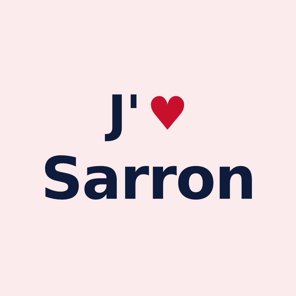 Magnet personnalisé Sarron — design J'aime Sarron