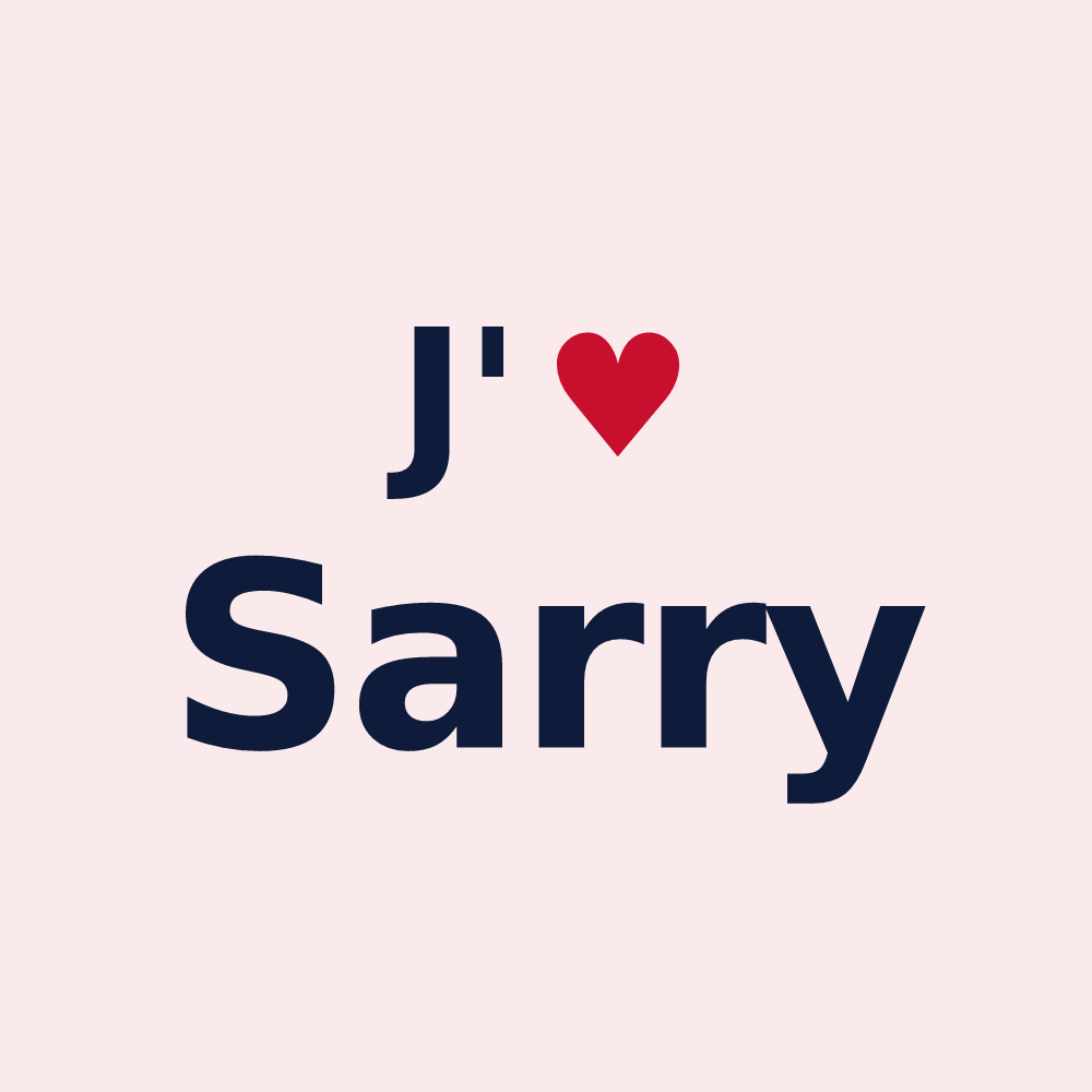 Magnet personnalisé Sarry — design J'aime Sarry